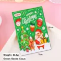Mini cuaderno de bolsillo verde de Navidad con diseño de Papá Noel y reno 10x7cm - Papá Noel verde