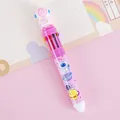Simpatica penna a sfera multicolore rosa con astronauta e 10 opzioni di inchiostro - Set da 10 Colori / Rosa