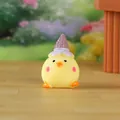 Mini figura de pollito amarillo de resina con sombrero morado para paisajes de suculentas - Sombrero Puntiagudo Púrpura (Estilo C)