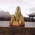 Miniature glazed ceramic rockery mountain figurine for Chinese Zen garden bonsai decor - Style B