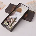 Kalligraphie Federkiel Schreibset mit Tinte und Retro-Weltkarten-Geschenkbox - Weiß