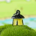 Dije de cabaña amarilla en miniatura para decoración de jardines y micro paisajes - Linterna Luminosa / Naranja
