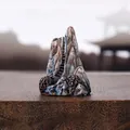 Handbemalte Miniatur-Steingartenfigur mit Bergtreppe für Zen-Bonsai-Landschaften - Stil K