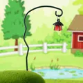 Estaca de jardín en miniatura de hierro con un pequeño farol rojo para decoración - Linterna Luminosa Con Gancho / Rojo