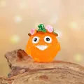 Figurine de lutin en résine orange lumineux avec chapeau de fleurs pour jardin miniature - Grande Taille (Sans Pieu) / Grand Esprit Solide Orange