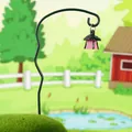 Estaca de gancho de jardín en miniatura con un pequeño farol decorativo rosa - Linterna Luminosa Con Gancho / Rosa rojo