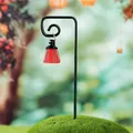 Mini linterna roja luminosa con estaca para decoración de micro paisajes de jardín. - Linterna con Gancho de Pastor / Rojo Luminoso