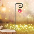 Breloque elfe fraise en résine phosphorescente pour décor de jardin miniature - Petite Taille (Avec Pieu) / Petit Esprit Lumineux Rose Rouge Avec Pieu