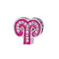 Funkelnde rosa Widder Sternzeichen Charm-Perle aus Silberlegierung für DIY-Armbänder - Widder(#2)
