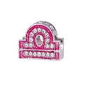 Funkelnder rosa Emaille Waage Sternzeichen Charm mit Kristallen für DIY Armbänder - Waage(#4)