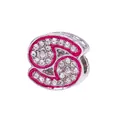 Rosa Krebs-Sternzeichen-Perle mit klaren Strasssteinen für DIY-Charm-Armbänder - Krebs(#6)