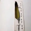 Εξαιρετικό vintage σετ πράσινης πένας με ασημένια λαβή και ανταλλακτικές μύτες - Σετ 6 τεμαχίων / Κίτρινη Διαβάθμιση