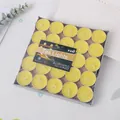 Bulk pack of 25 bright yellow round tea light candles for home and wedding decor - Pack of 25 / Yellow