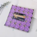 Box of 25 unscented purple round tea light candles for home decor and weddings. - Pack of 25 / Purple