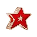 Rose gold five-pointed star charm with red enamel inlay for DIY bracelets and necklaces. - Red Star (B-41)