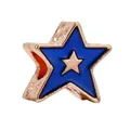 Exquisite rose gold star charm bead with blue enamel center for DIY bracelets and jewelry - Blue & Rose Gold Star (B-44)