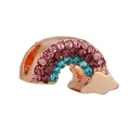 Elegant rose gold rainbow charm featuring pink and turquoise rhinestones for DIY - Rose Gold Rainbow (B-45)
