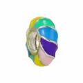 Colorful enamel rainbow bead charm for DIY charm bracelets and jewelry - Multicolor Enamel Ring (B-46)