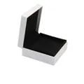 Elegante caja de regalo cuadrada blanca para joyas con terciopelo negro para pulseras - Caja con Tapa Abatible Blanca