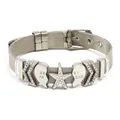 Adjustable silver mesh bracelet with rhinestone star and Best Friend heart charms. - Silver Star Heart Combo Style (#8)
