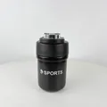 Matte black stainless steel sports travel mug on white background - 380ml / Black