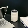 Modern white 304 stainless steel insulated coffee cup on a desk next to laptop. - 350ml / White