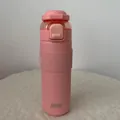 Pink stainless steel insulated sports water bottle with pop-top lid and grip - 700ml / Pink