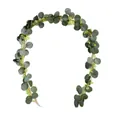 Detailed view of artificial eucalyptus garland with lifelike green leaves and seeds - Eucalyptus With Berries