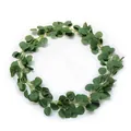 Guirnalda de eucalipto artificial verde para decoración de bodas y paredes del hogar - Eucalipto (2m) / Paquete de 2 Metros / Verde oscuro