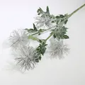 Close-up of four-head flocked crab claw chrysanthemum for home wedding decoration - 4-Head Flocking Sea Urchin Flower / Gray