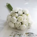 Close-up of lush 27-head white tea rose bouquet for home decoration - Milk White