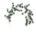 Vista detallada de una guirlanda flexible de hojas de eucalipto sobre fondo blanco - Eucalipto Escarchado (1.7m) / Pack de 1.7m / Verde