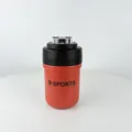 Portable orange 316 stainless steel insulated coffee mug with black lid and sports logo - 380ml / Red
