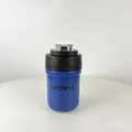 Blue portable insulated sports water bottle with straw and black lid 316 stainless steel - 380ml / Blue