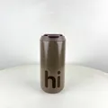 Eleganter brauner Edelstahl-Thermobecher mit 'hi' Aufdruck und Deckel - 500ml / Kaffeebraun