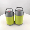 Dos tarros térmicos portátiles de acero inoxidable verde al vacío en diferentes tamaños - 450ml / Verde