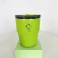 Taza de café térmica de acero inoxidable 316 con tapa de pajita en color verde vivo - 480ml / Verde