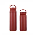 Bouteille isotherme minimaliste en acier inoxydable rouge mat avec poignée - 500ml / Style Poignée - Rouge