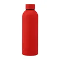 Sleek red matte finish 304 stainless steel insulated water bottle with straight body - 500ml / Red