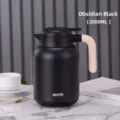 Carafe thermique 2000ML en acier inoxydable 304 noir mat avec poignée en bois - 1680ml / Sharply Black