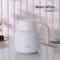 Thermos en acier inoxydable blanc 1120ml avec poignée texture bois - 1120ml / Blanc de Lune