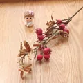 Realistic artificial red pomegranate fruit branch for home and wedding decor settings - Long Handle / Red