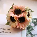 Close-up of artificial sunflower bouquet with realistic silk petals and dark centers. - Sunset Sunflower