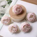 Gedetailleerd overzicht van kunstmatige zijden pioenrooskoppen voor DIY en decoratie - 5 Stuks / Zacht Roze