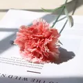Beautiful single pink long-stem silk carnation artificial flower for elegant home decor - Deep Pink