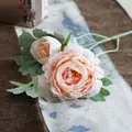 Close-up of elegant pink artificial 2-head peony flower for home wedding decoration - Light Pink