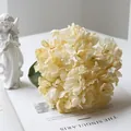 French vintage burnt edge hydrangea artificial flower in cream for home decoration - Milk White