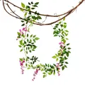 Kunstmatige roze blauweregen bloemenslinger met groene bladeren voor huis- en bruiloftdecor. - Roze