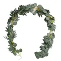 Guirlande de feuilles d'eucalyptus et de saule artificielles pour décor de mariage - Saule Gris Eucalyptus (2m) / Pack de 2 Mètres / Vert Gris