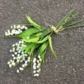 Realistic artificial Lily of the Valley bouquet with bell flowers for home decor and weddings - 6 Stems/Bundle / White